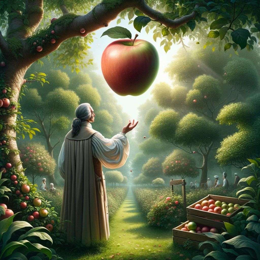 the discovery of gravity, digital art, depth effects